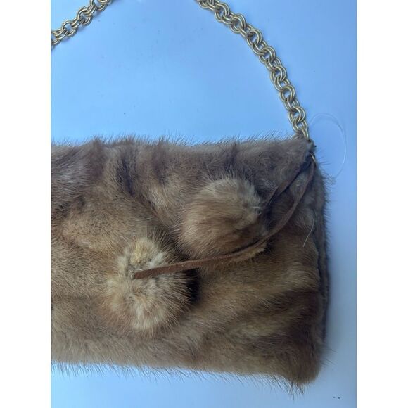 Vintage Ella Gray Collection Natural Mink Fur Shoulder Bag - Picture 4 of 9